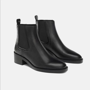 ZARA LEATHER CHELSEA ANKLE BOOTS